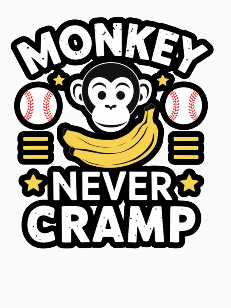 Monkey Never Cramp - Funny Quote Bananas by Almanzalbert