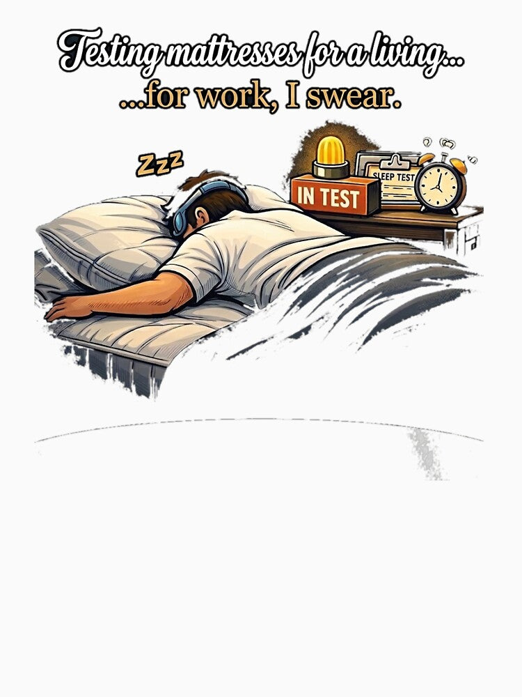 Testing Mattresses for a Living – Funny Sleep Job Illustration by GCCloverCo