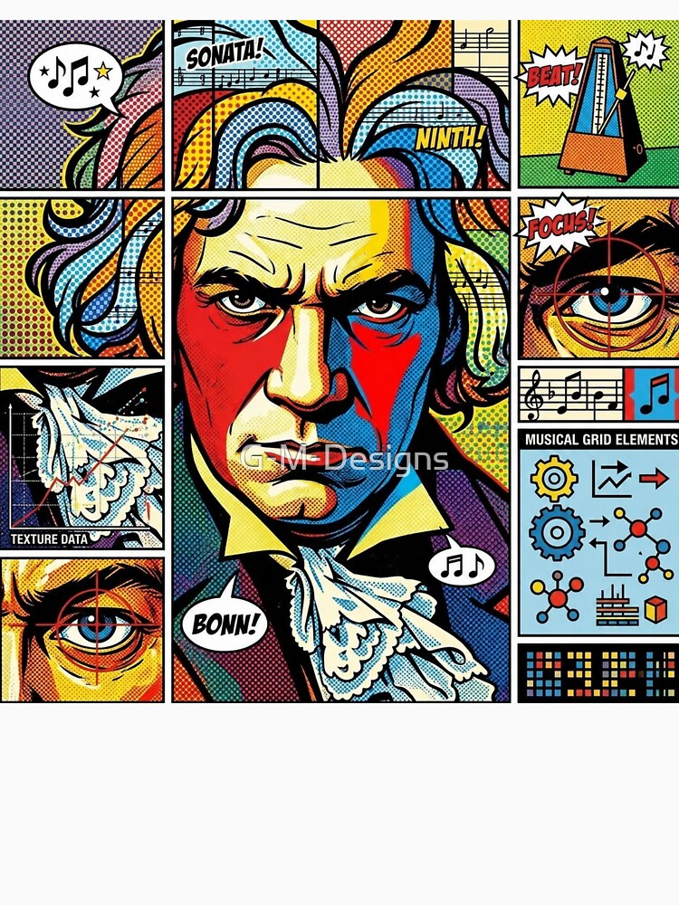 Pop Art Graphic Ludwig van Beethoven Composer by G-M-Designs