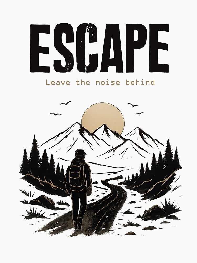 ESCAPE – Leave The Noise Behind | Minimal Travel Streetwear Design by NakottaFashion