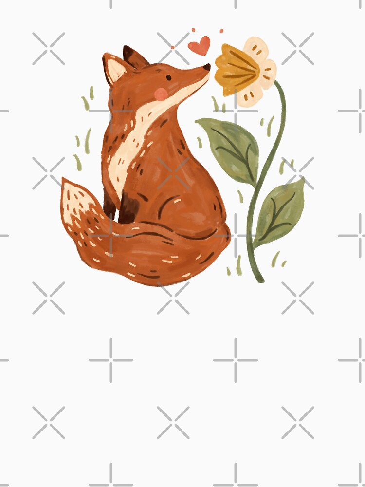 Fox and Flower by ohjessmarie