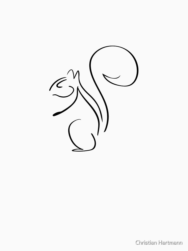 Squirrel Line Art - Minimalist by Zcared