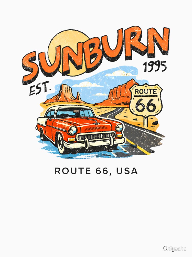 Route 66 Road Trip Vintage Car by Oniyasha