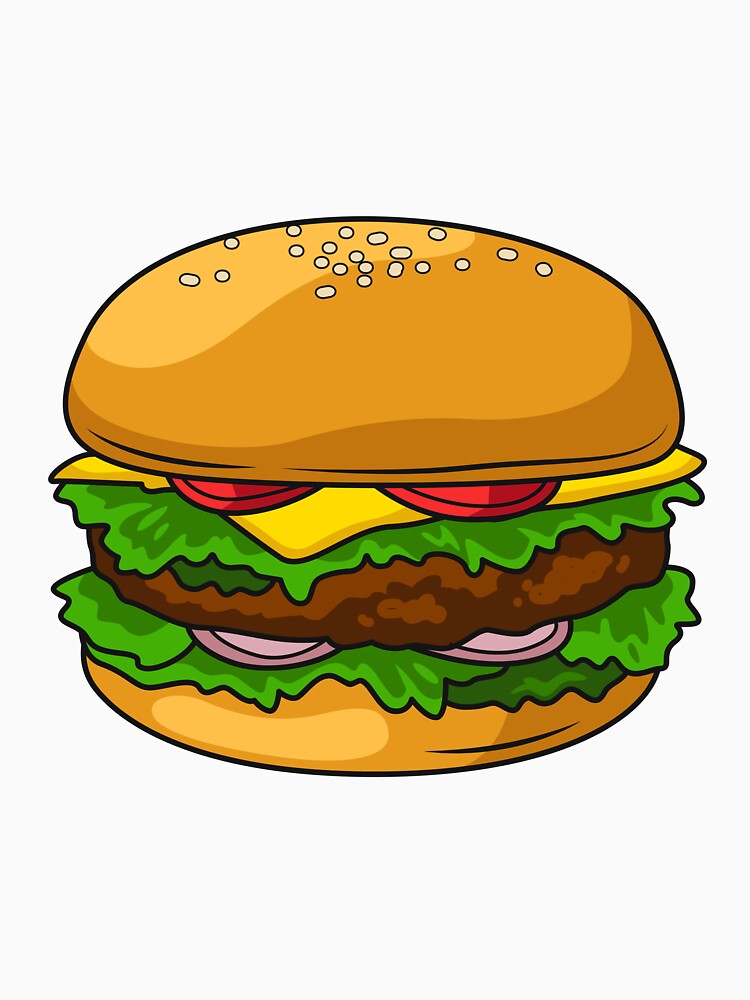 Hamburger cartoon illustration by Misscartoon