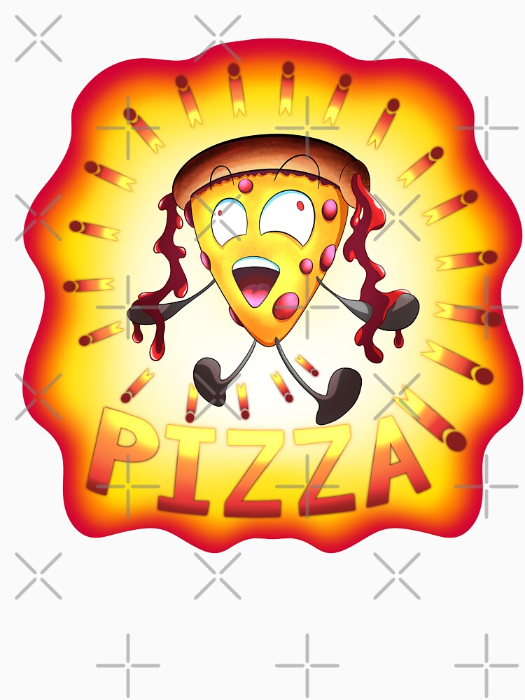 Fiery Anime Pizza Character Kawaii by TacticArtsSt0re