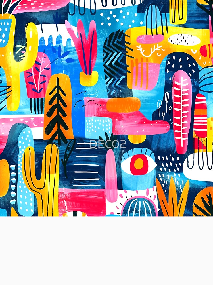 Pop Art-Inspired Colorful Vibrant Abstract Designs Pattern by DEC02