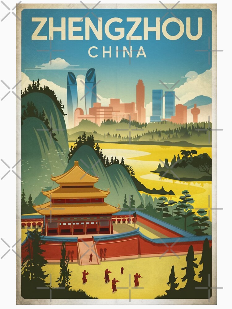 Zhengzhou Vintage Travel Poster by TravelerRat