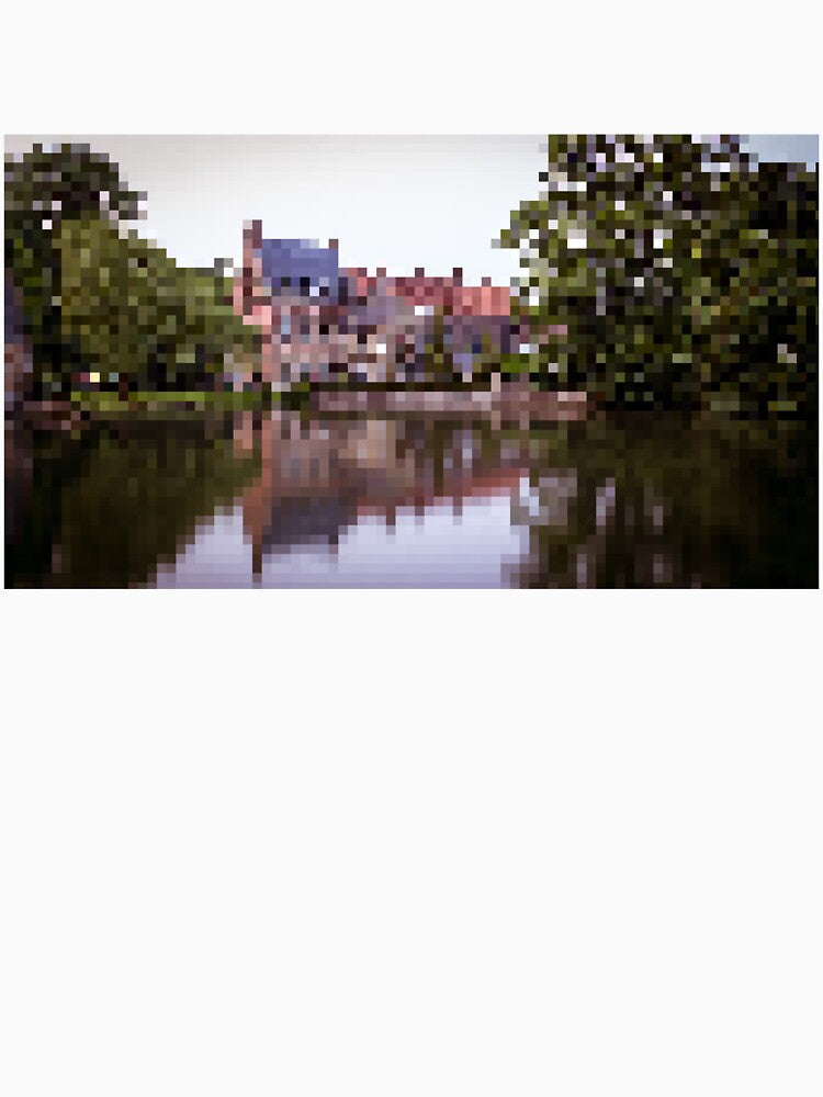Pixelated Bruges Lake Scene by Potato Quality Prints