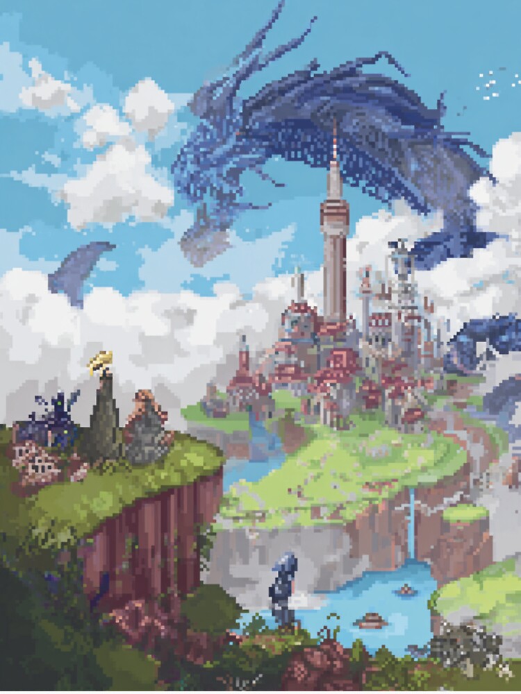 Pixel Quest Chronicles – Retro Fantasy RPG Artwork by Pixel8Prints