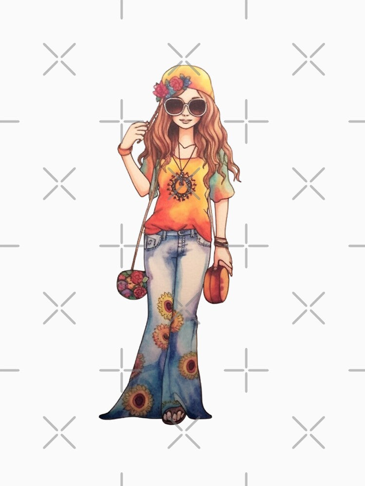 Cute Hippie Girl by Sketch-Shack