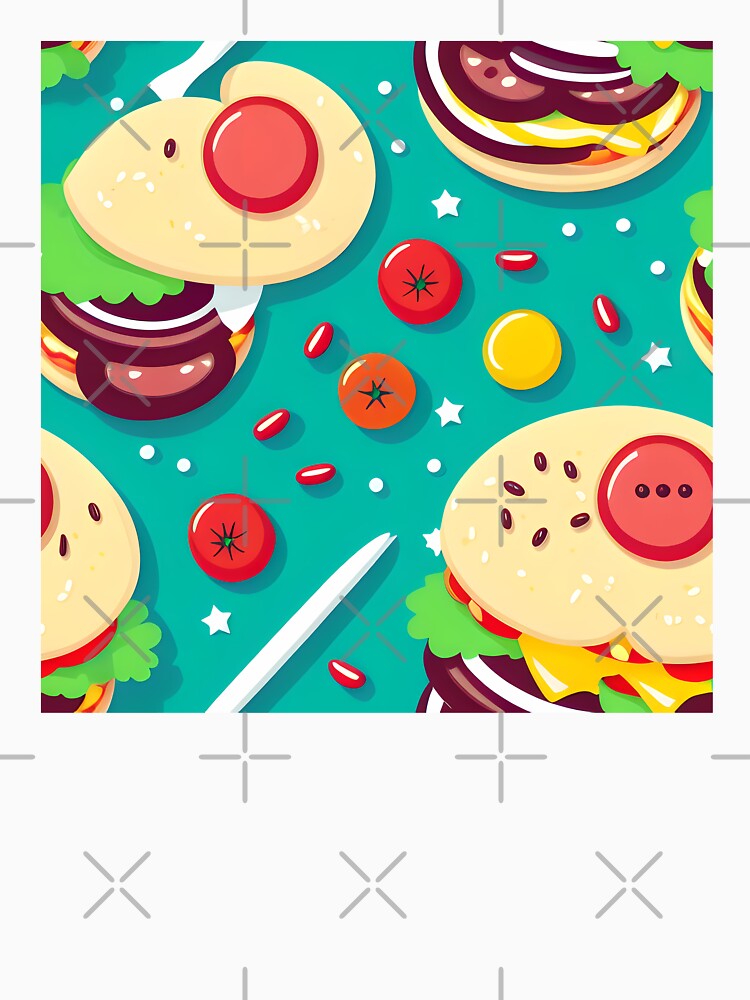 Delicious Burger Food Abstract Pattern by Artilize