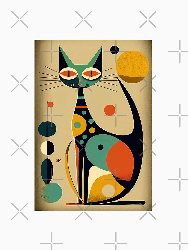 Mid Century Cat 18 Abstract Art Print Painting Wall Decor by winterkitty88