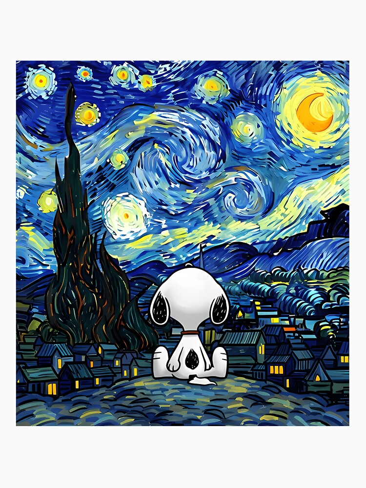Snoopy Starry Night Van Gogh by Morphologiona