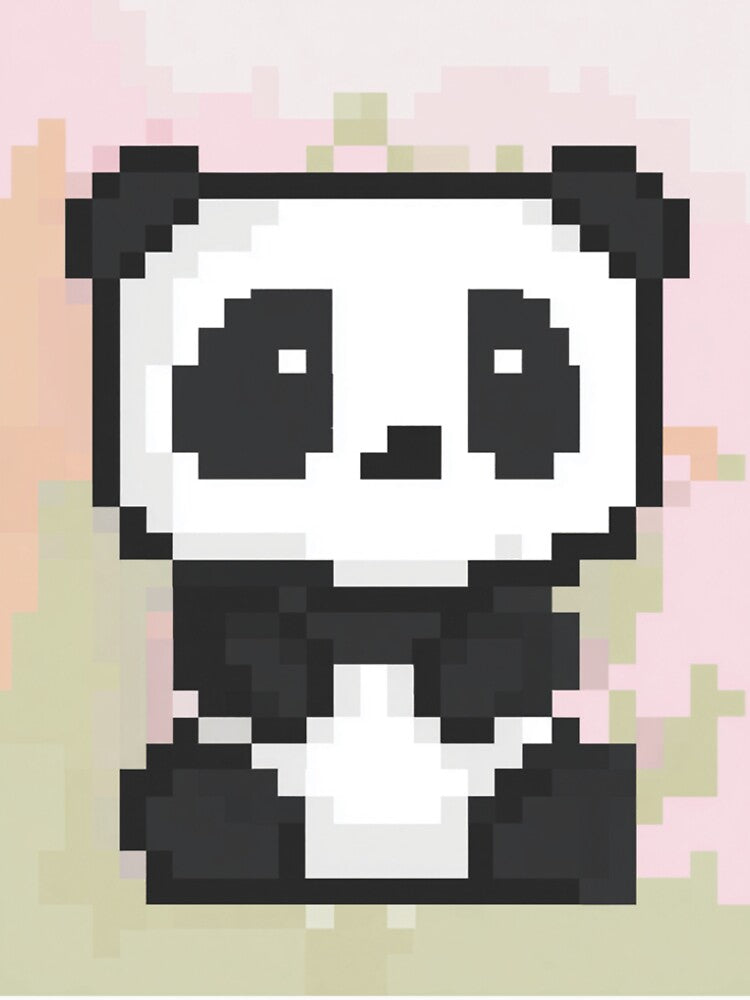 Minimalist Pixel Panda Soft Aesthetic Animal Design by Pixel8Prints