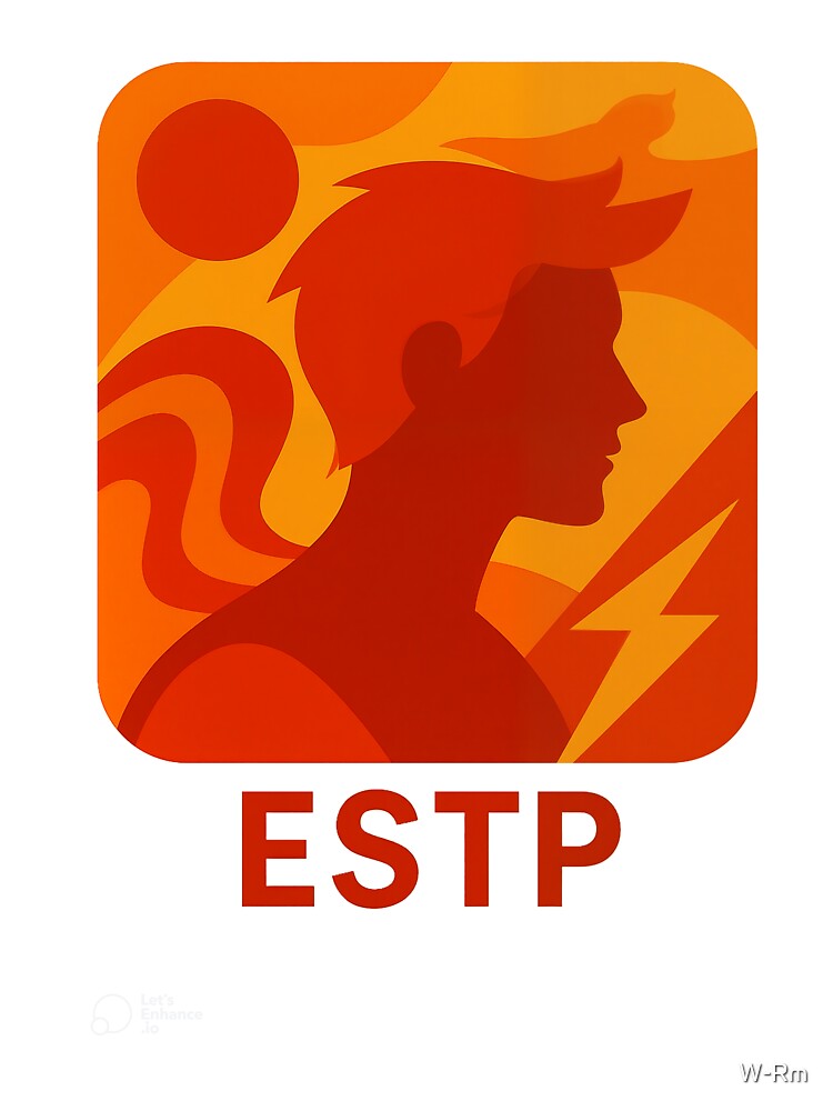 ESTP Personality Abstract Art – MBTI Design (Center Print) by W-Rm