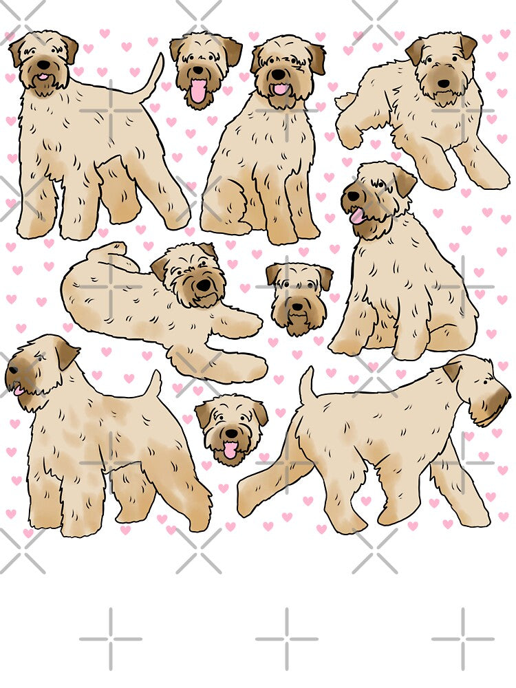 Soft coated wheaten terrier cute illustration pattern by Yarafantasyart
