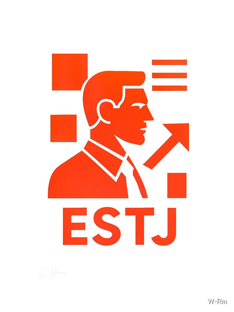 ESTJ Personality Abstract Art – MBTI Design (Center Print) by W-Rm