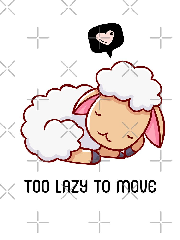 Too Lazy To Move - Cute Lazy Sheep Sleeping by bsrishika
