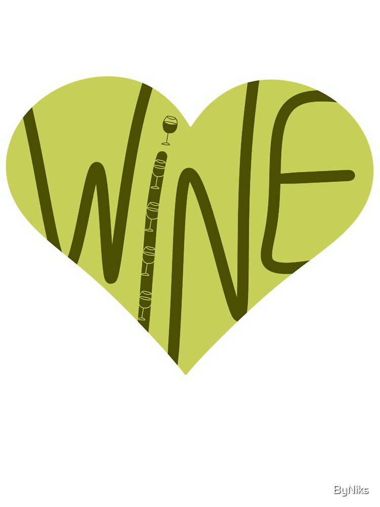 Wine Lover Heart Sticker | Cute Wine Aesthetic Design by ByNiks