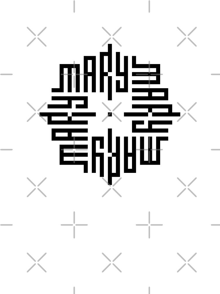 MARY | Black | Modern Geometric Kufi Calligraphy | From Name to Art by FOR YOUR NAME