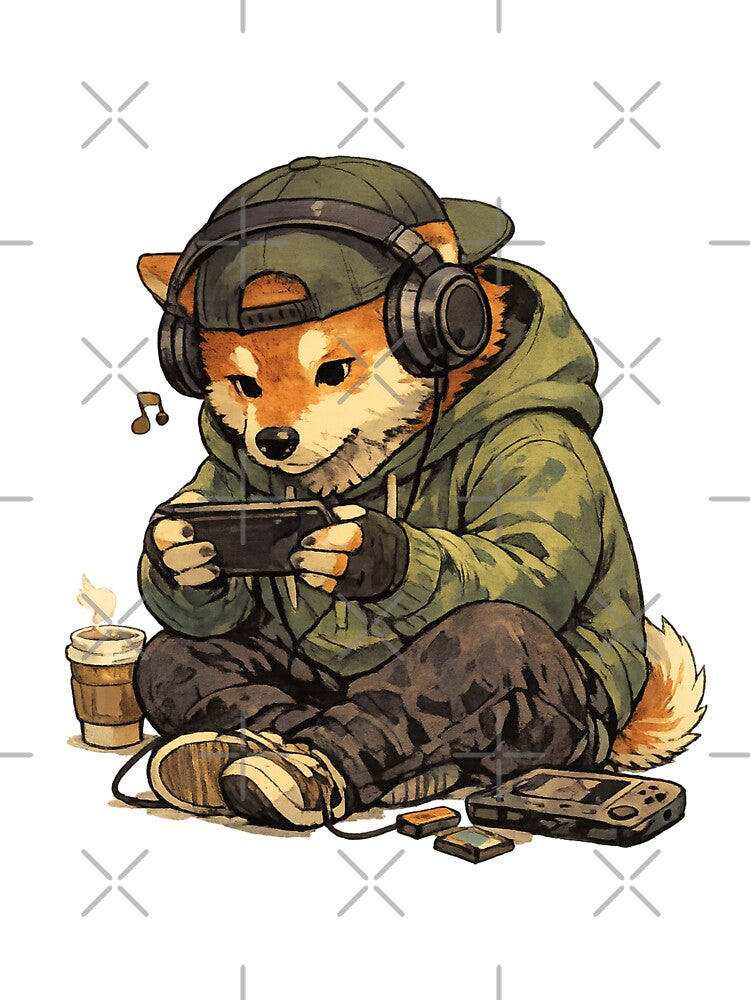 Relaxed Gamer Dog – Illustration of a Pet Playing by NextNoob485