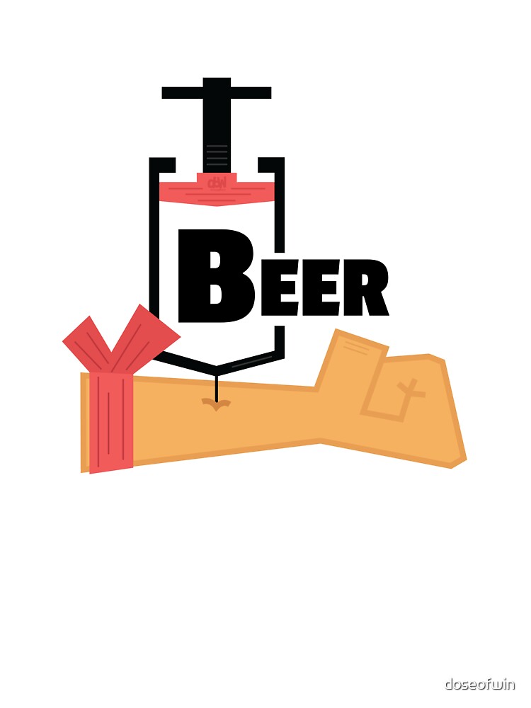 Beer Shot Arm Injection Beer IV Vaccine Man Cave Getting High Beeraholic Junkie Addict by doseofwin