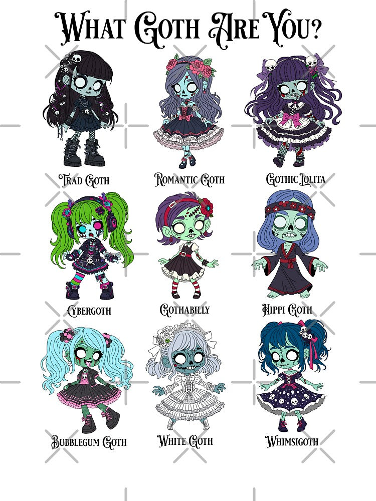 Zombie Goth Types by HRSCreates