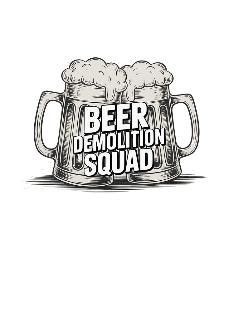 Hand Drawn Sketch Beer Mugs with Overflowing Foam by Bloomkept