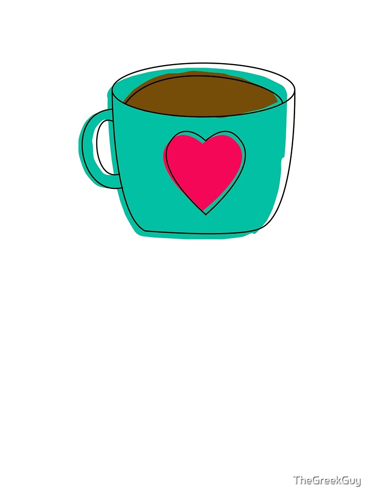 Green Coffee Mug Cup Red Heart Design Gifts by TheGreekGuy