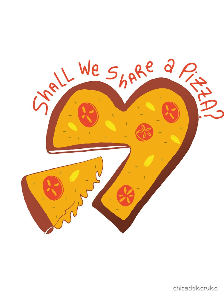 Shall We Share a Pizza? – Napolitane Pizza Love Illustration by chicadelosrulos