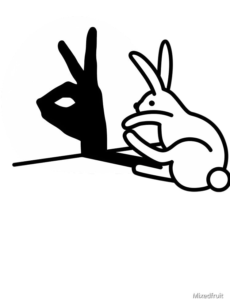 Rabbit Hand Shadow Puppets Humor Pop Art by Mixedfruit