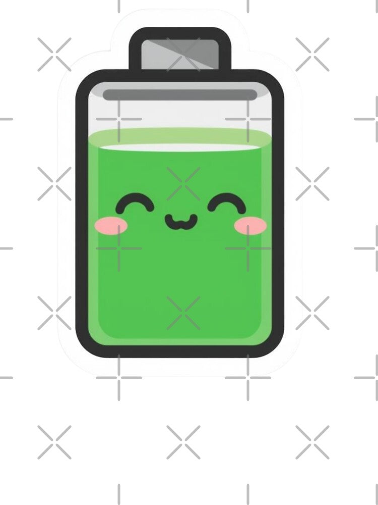 Recharging Battery Social Energy Introvert Self-Care Sticker by NeonNerdStudio