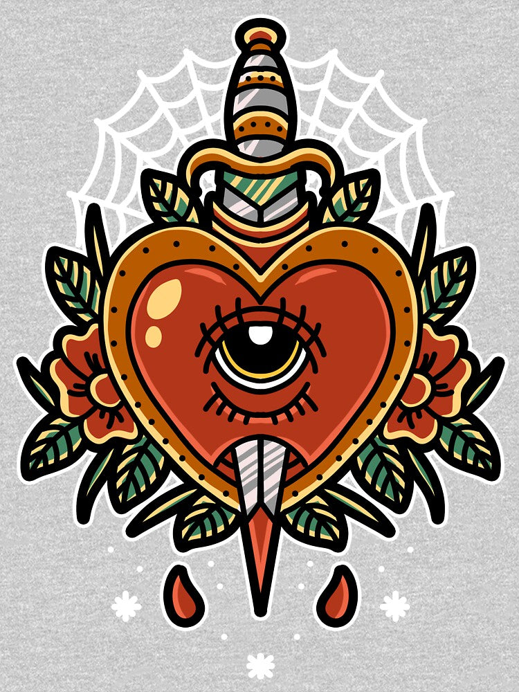 Knife through the heart - Traditional flash tattoo design by TrampStampInc