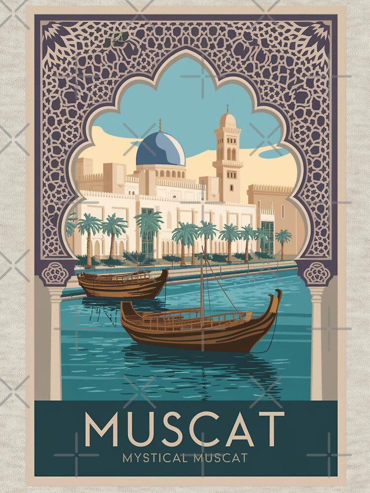 Muscat Vintage Travel Poster by TravelerRat