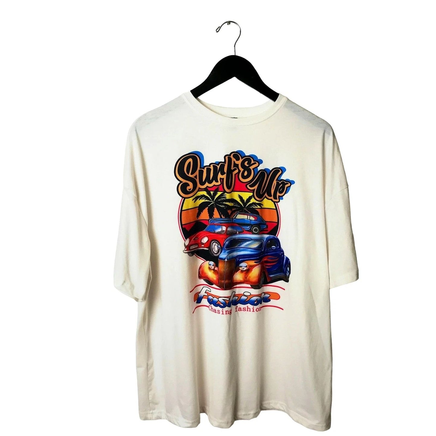 Shein Surf's Up Fashion Chasing T Shirt Graphic Tee Short Sleeve Logo Print XL