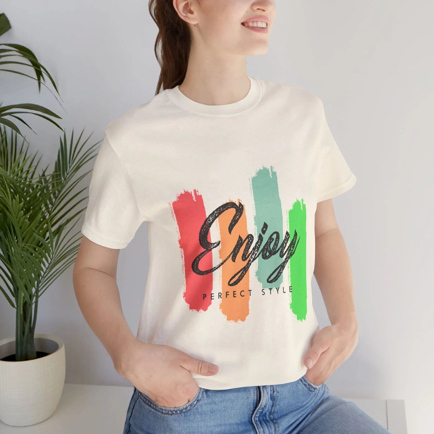 Enjoy Unisex Tee Stylish Gift Friends Summer Fashion Everyday Comfort Unique
