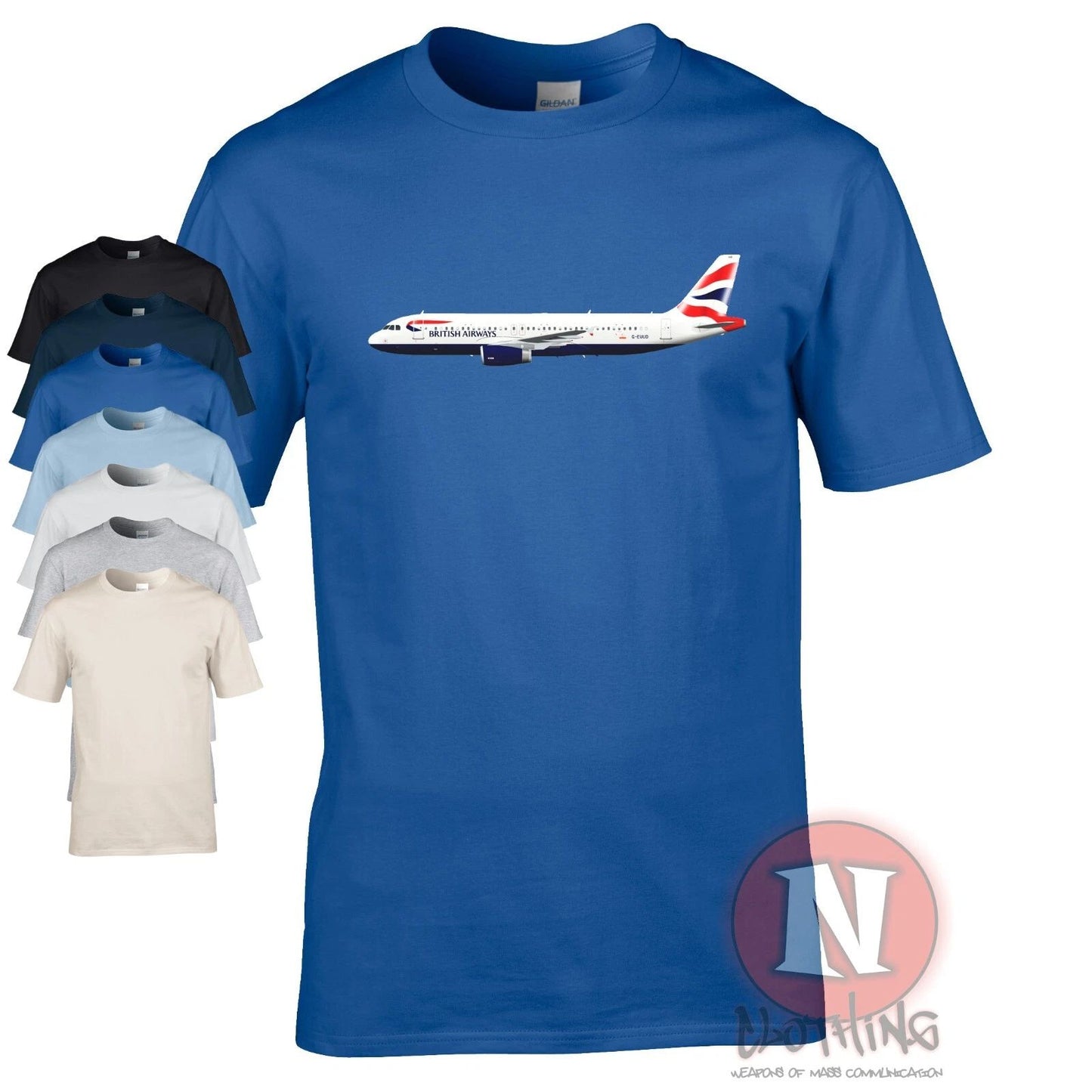 British Airways A320 t-shirt classic plane spotters airline crew airports tee