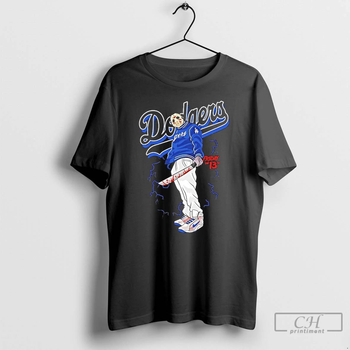 Classic Jason Voorhees Friday The 13th X Los Angeles Dodgers T Shirts