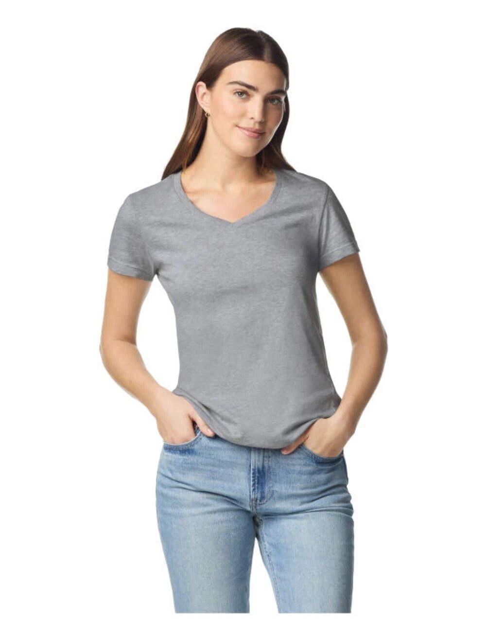 64V00L Gildan Softstyle Ladies V-Neck T-Shirt