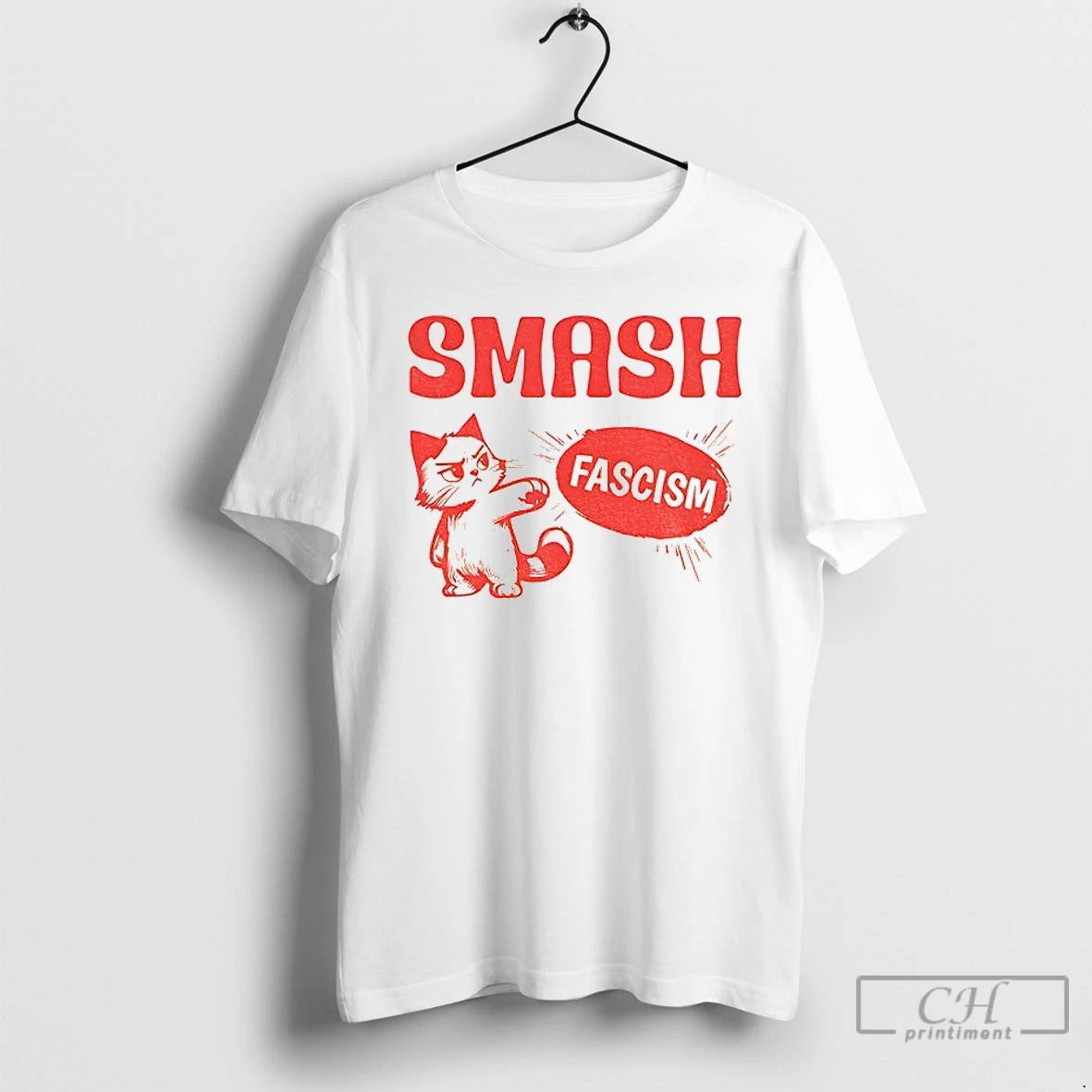 Classic Smash Fascism Feminist Cat T Shirts