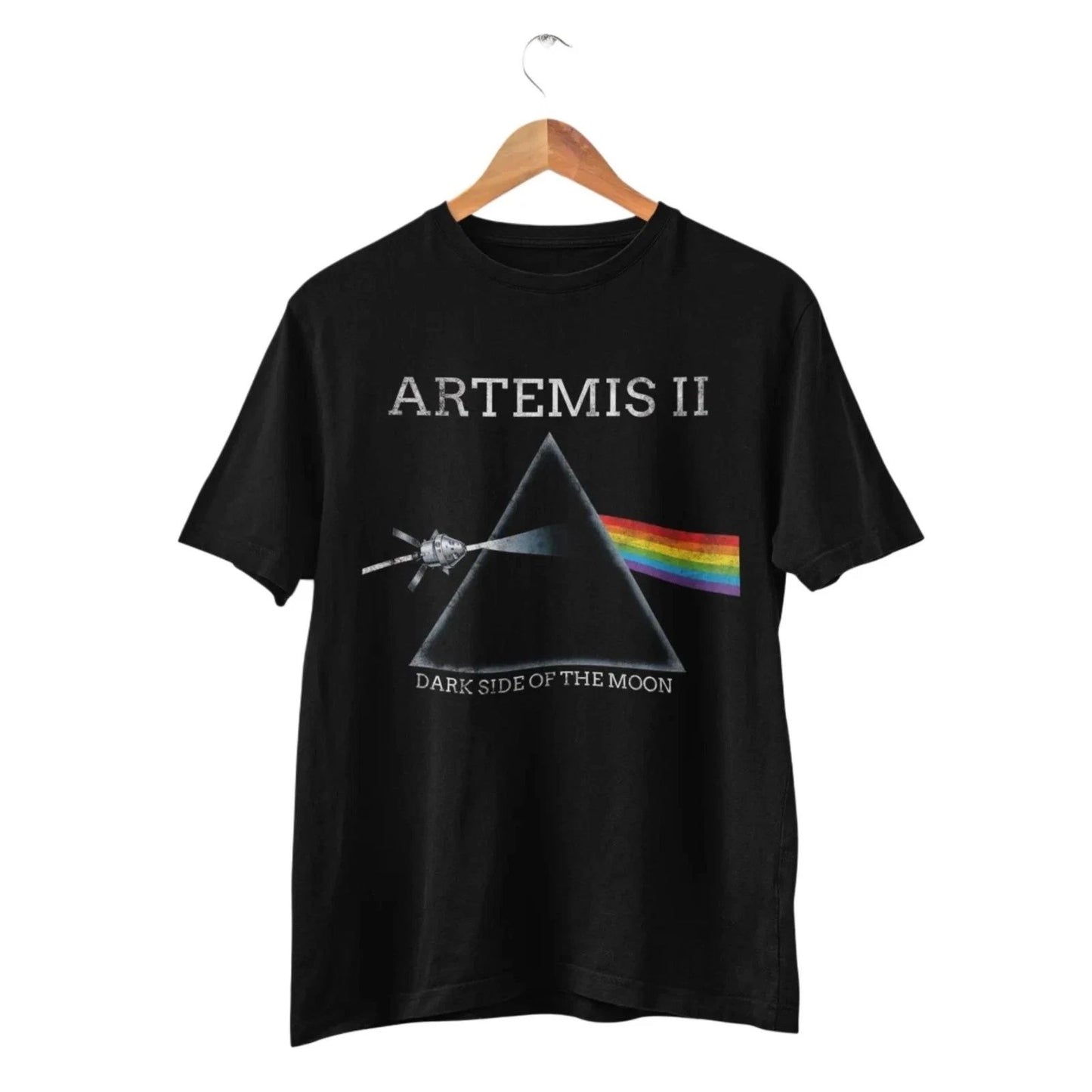 Artemis II Dark Side Of The Moon Graphic Tee Unisex Vintage T-Shirt