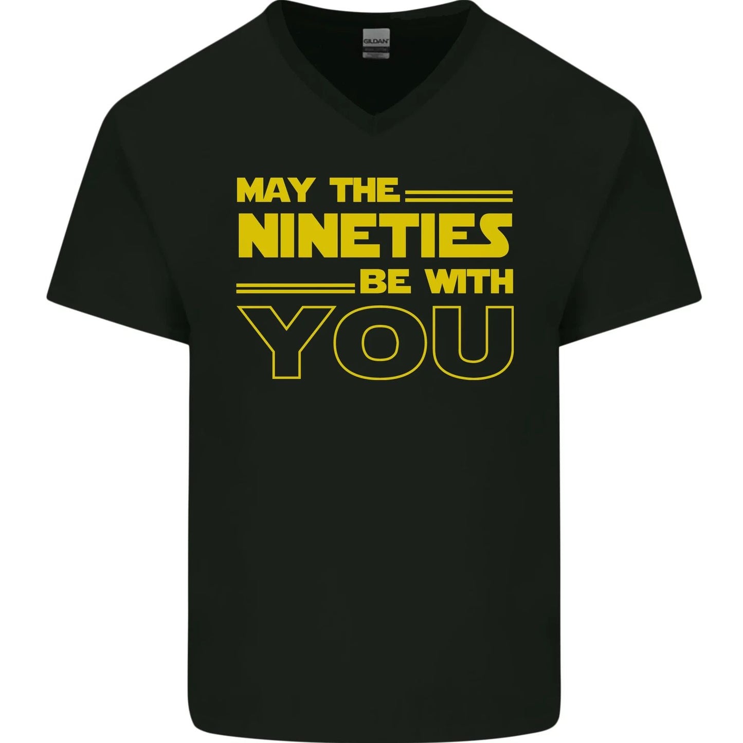 May the 90s Nineties Be With You Sci-Fi Mens V-Neck Cotton T-Shirt
