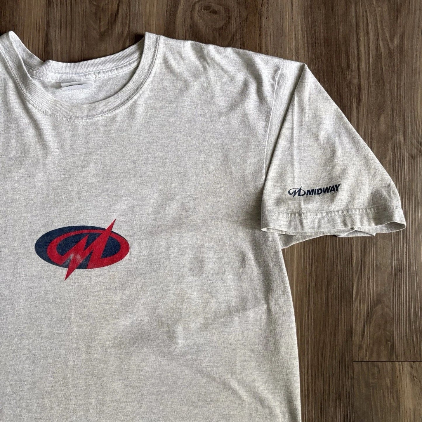 Vintage Midway Video Game Promo T-Shirt Size XL Gray 1990s