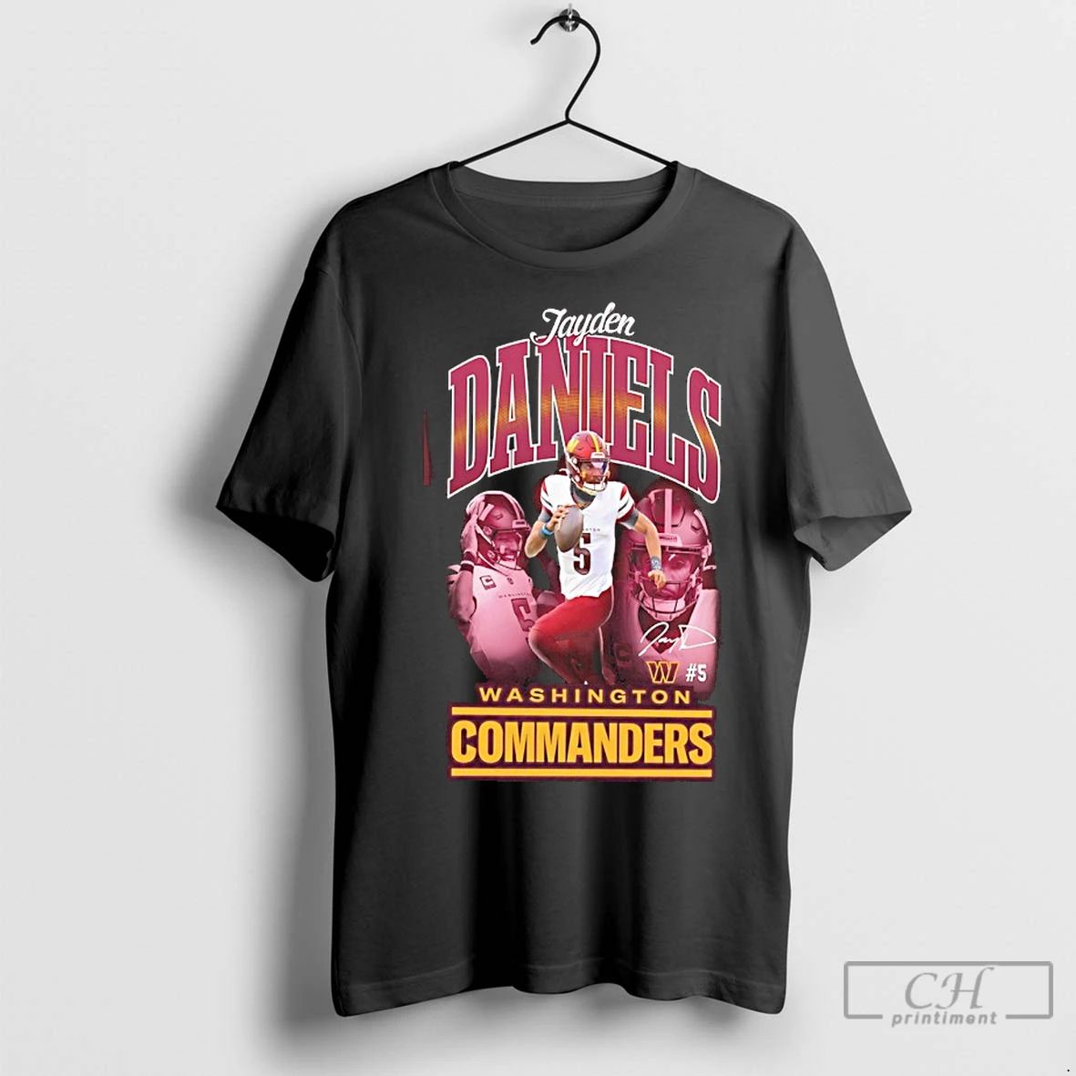 Premium Washington Commanders Jayden Daniels 5 Triple Pic Signature