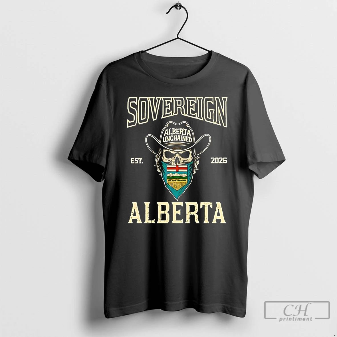 Premium Sovereign Skull Alberta Unchained Est 2026 T Shirts
