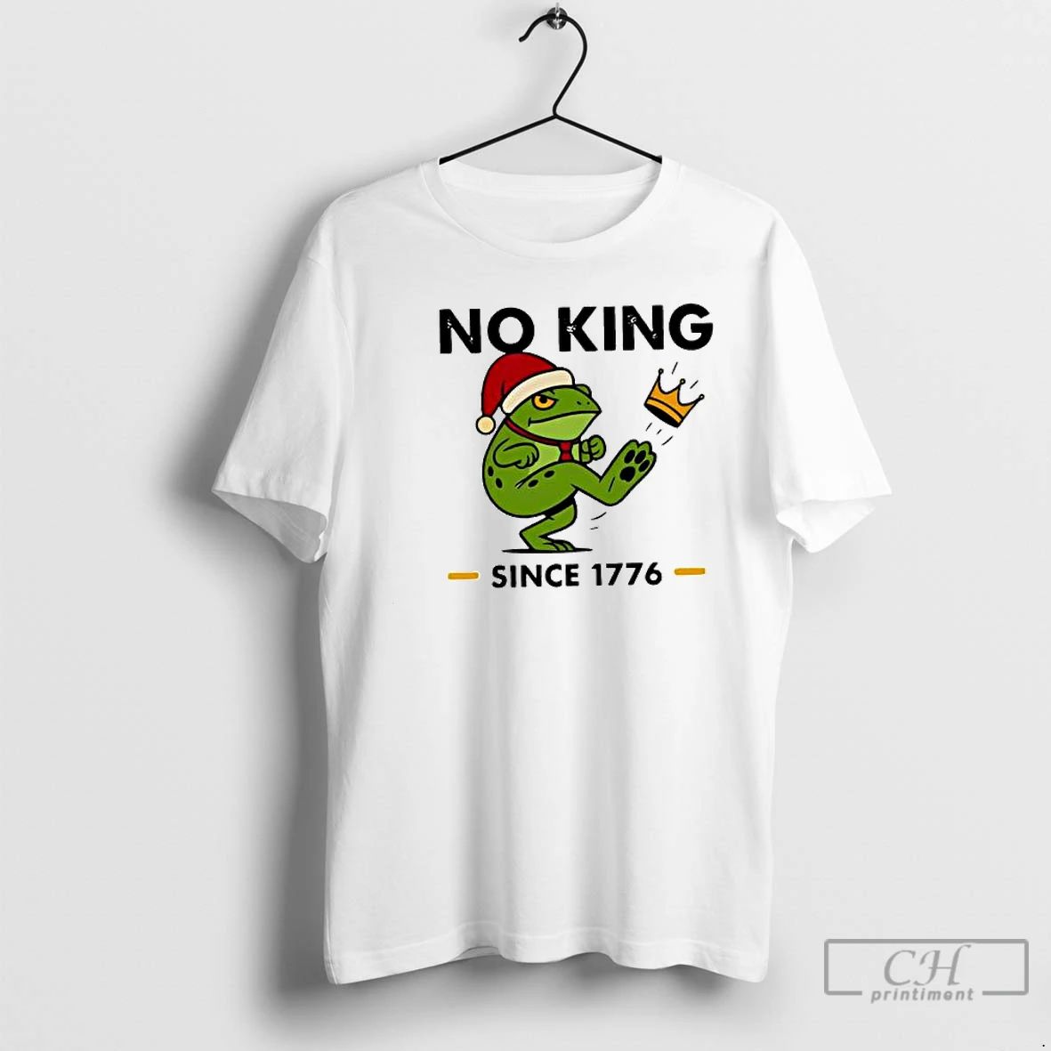 Premium Christmas Frog No Kings Since 1776 T Shirts
