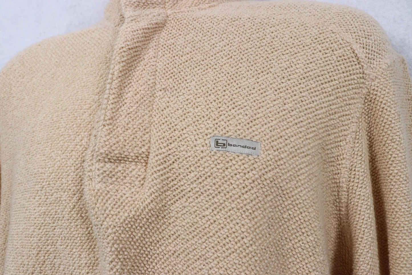 Banded Thermal Henley Long-Sleeve Shirt Men Large Textured Beach Surfer Y2K