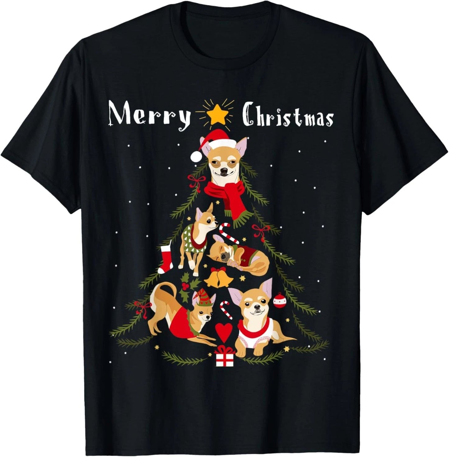 Chihuahua Christmas Tree Xmas Dog Lover T-Shirt