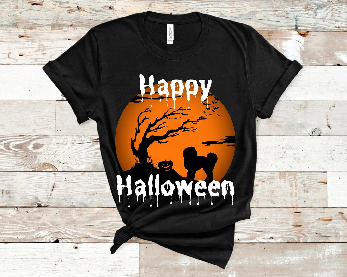 Havanese Halloween Shirt Gift for Dog Mom or Dad Black Unisex TShirt Holiday