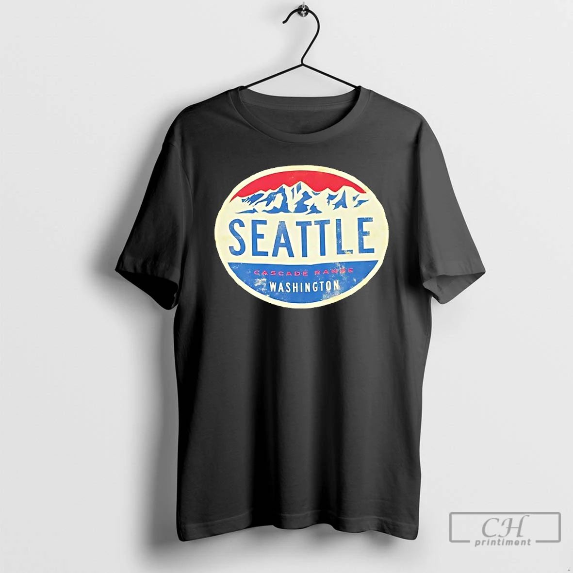 Premium Seattle Cascade Range Washington Mountains Mustard T Shirts